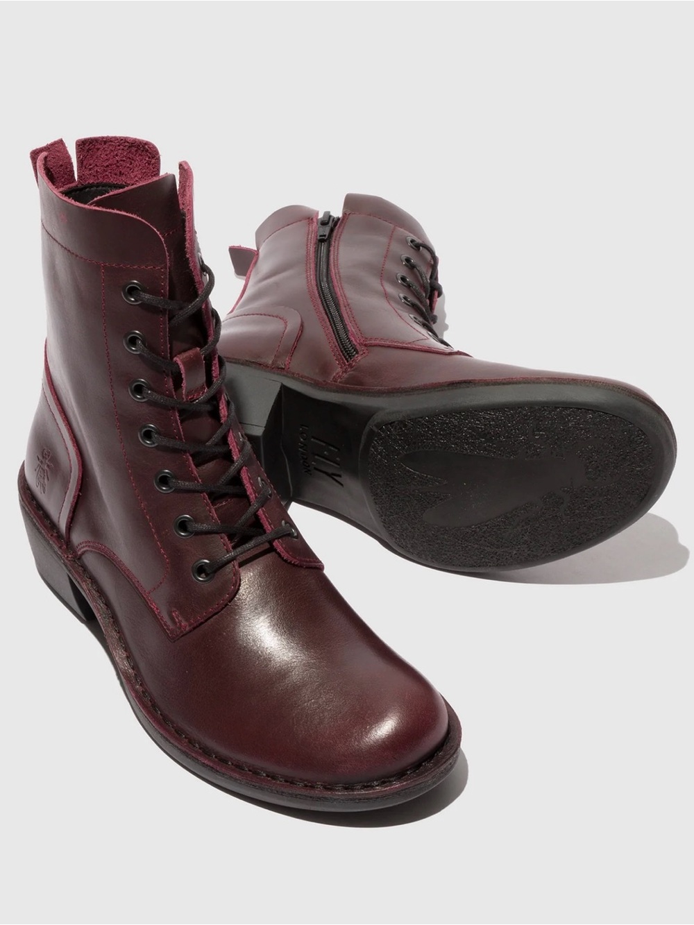 Fly London Lace-up Ankle Boots MILU044FLY WINE